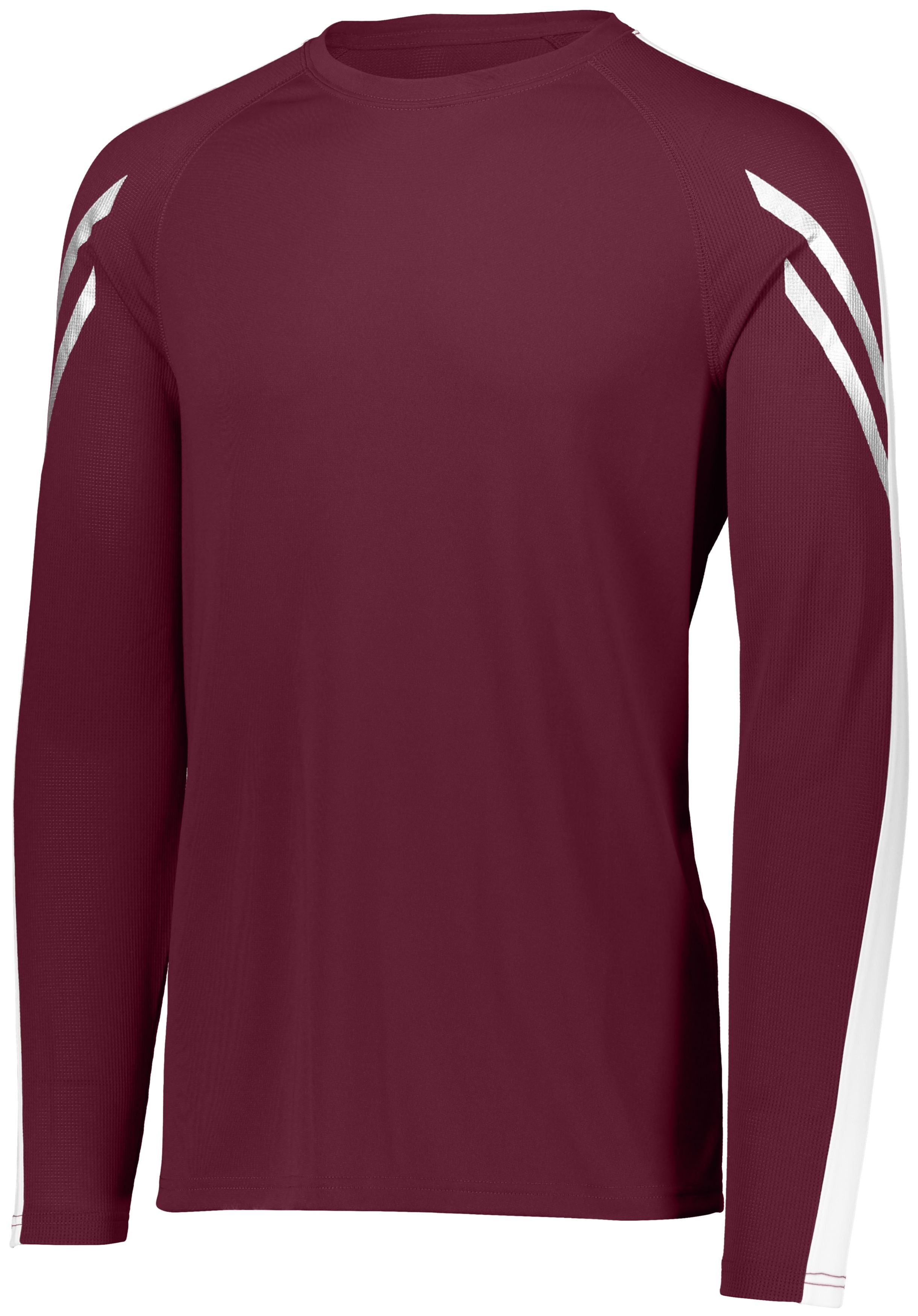 Holloway Flux Shirt Long Sleeve in Maroon/White  -Part of the Adult, Holloway, Shirts, Flux-Collection product lines at KanaleyCreations.com