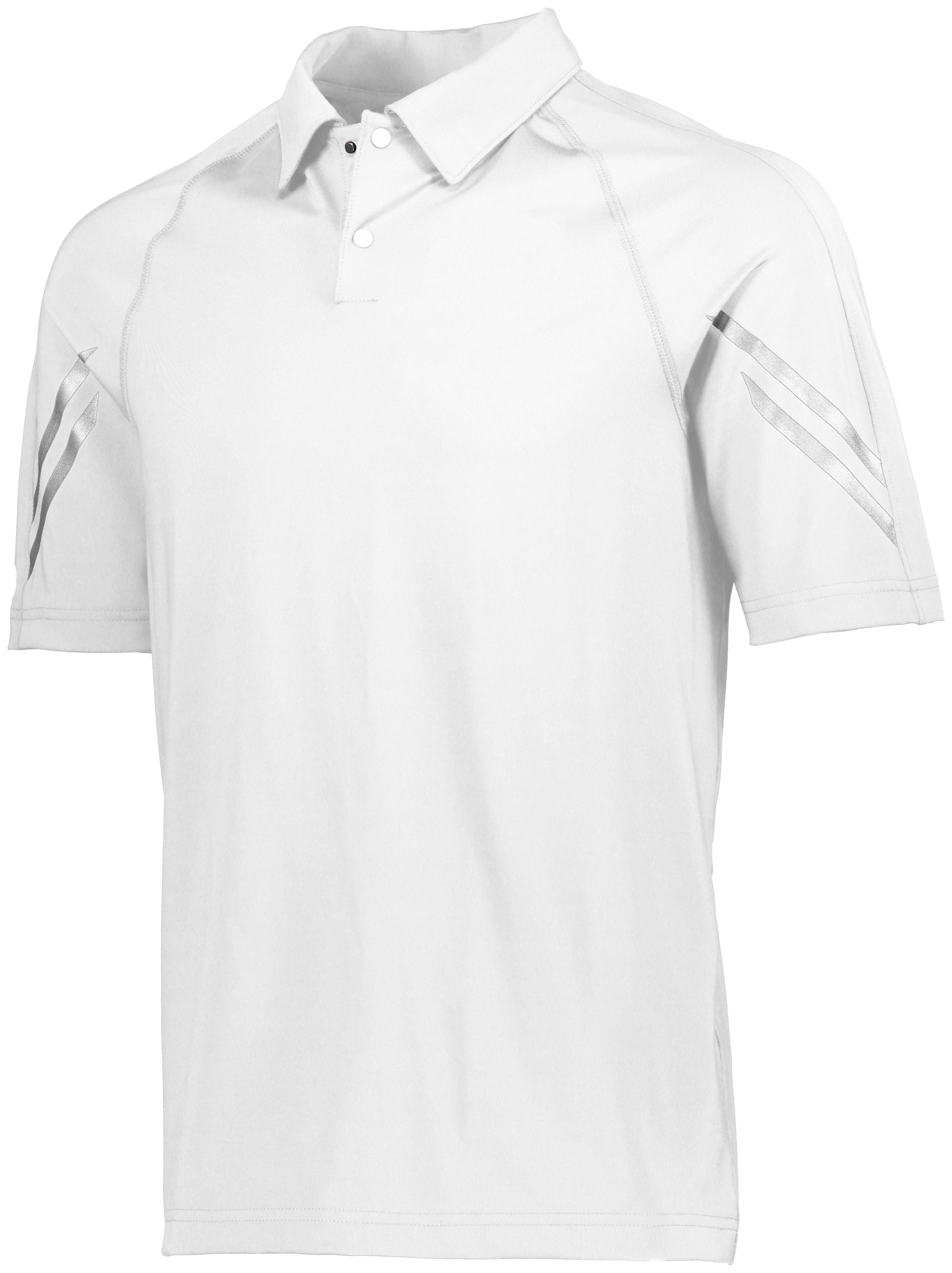 Holloway Flux Polo in White  -Part of the Adult, Adult-Polos, Polos, Holloway, Shirts, Flux-Collection, Corporate-Collection product lines at KanaleyCreations.com