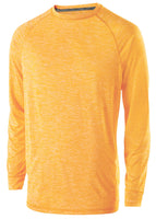 Holloway Youth Electrify 2.0 Long Sleeve Shirt in Light Gold Heather  -Part of the Youth, Holloway, Shirts product lines at KanaleyCreations.com