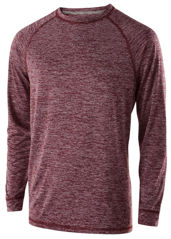 Holloway Youth Electrify 2.0 Long Sleeve Shirt in Maroon Heather  -Part of the Youth, Holloway, Shirts product lines at KanaleyCreations.com