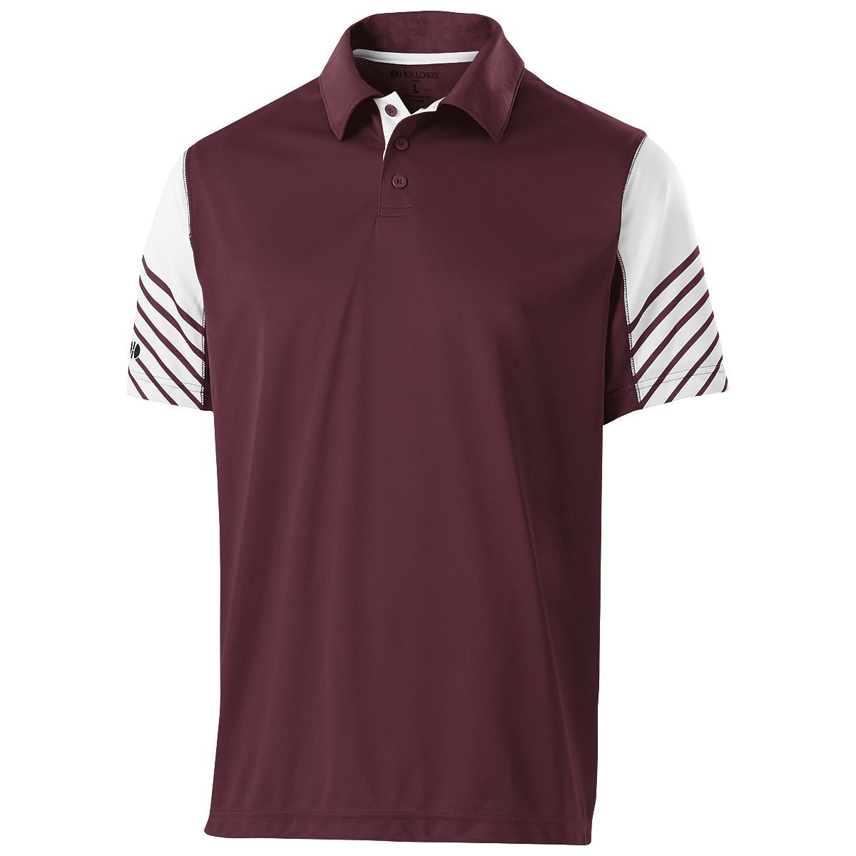 Holloway Arc Polo in Maroon/White  -Part of the Adult, Adult-Polos, Polos, Holloway, Shirts product lines at KanaleyCreations.com