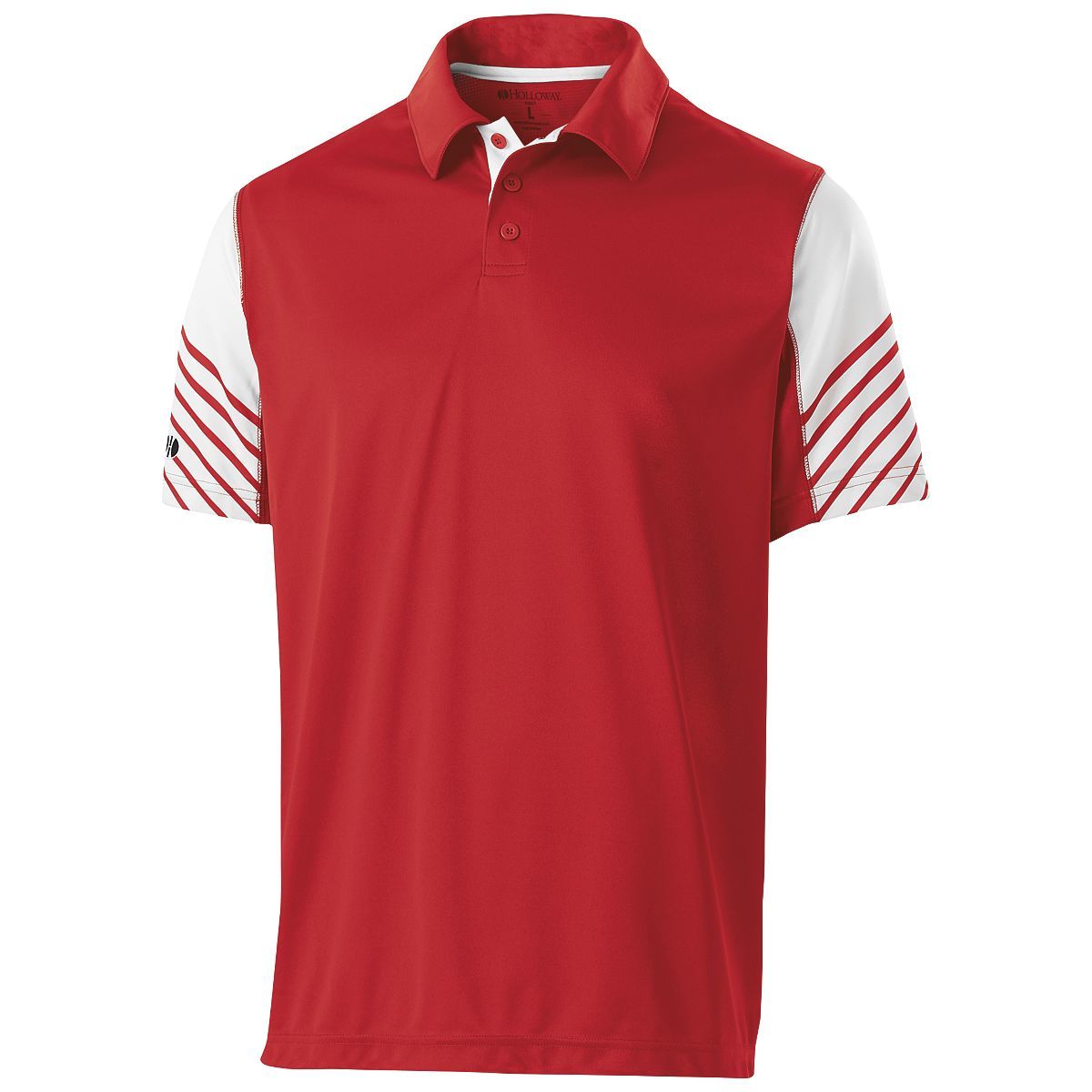 Holloway Arc Polo in Scarlet/White  -Part of the Adult, Adult-Polos, Polos, Holloway, Shirts product lines at KanaleyCreations.com