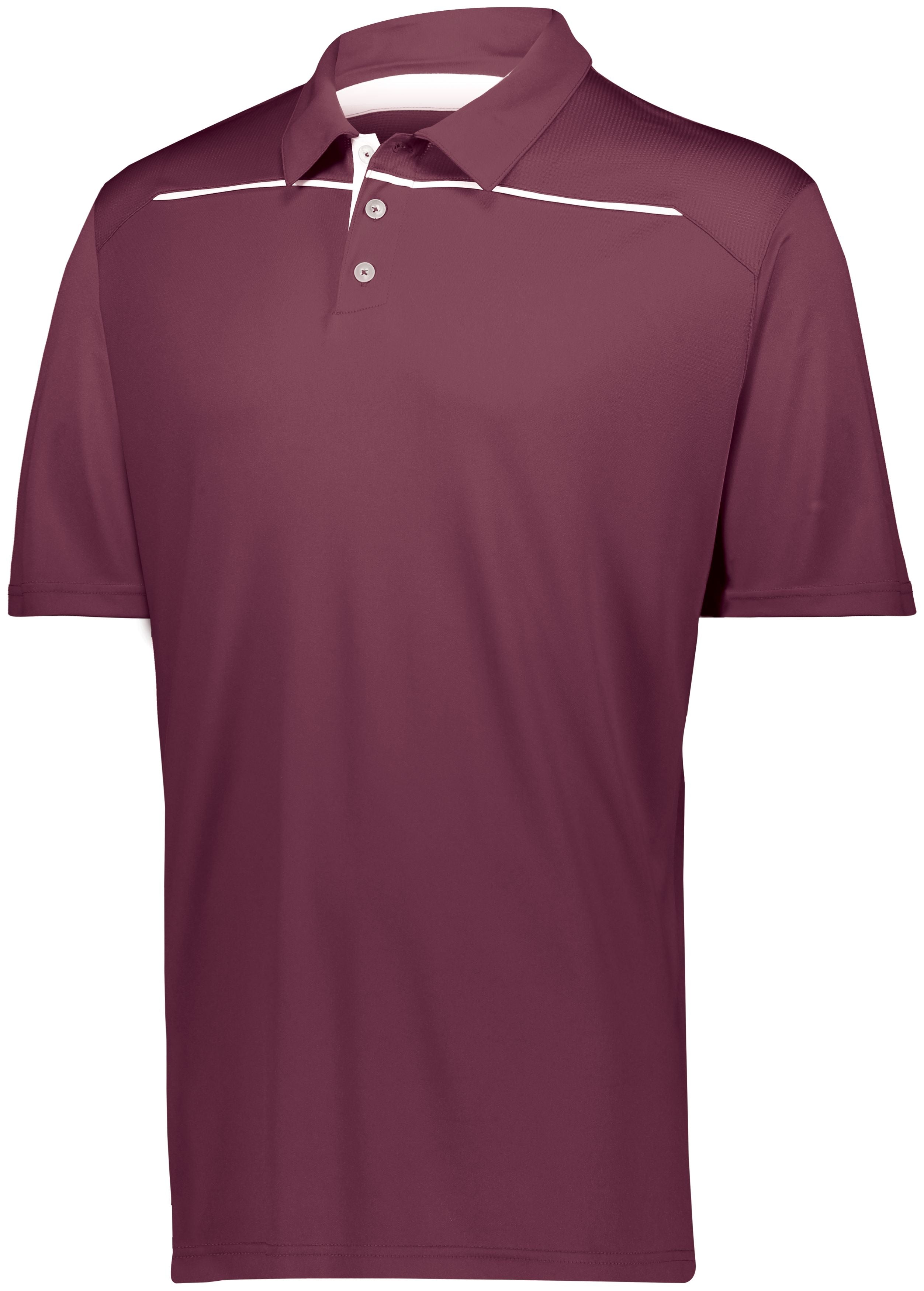 Holloway Defer Polo in Maroon/White  -Part of the Adult, Adult-Polos, Polos, Holloway, Shirts product lines at KanaleyCreations.com