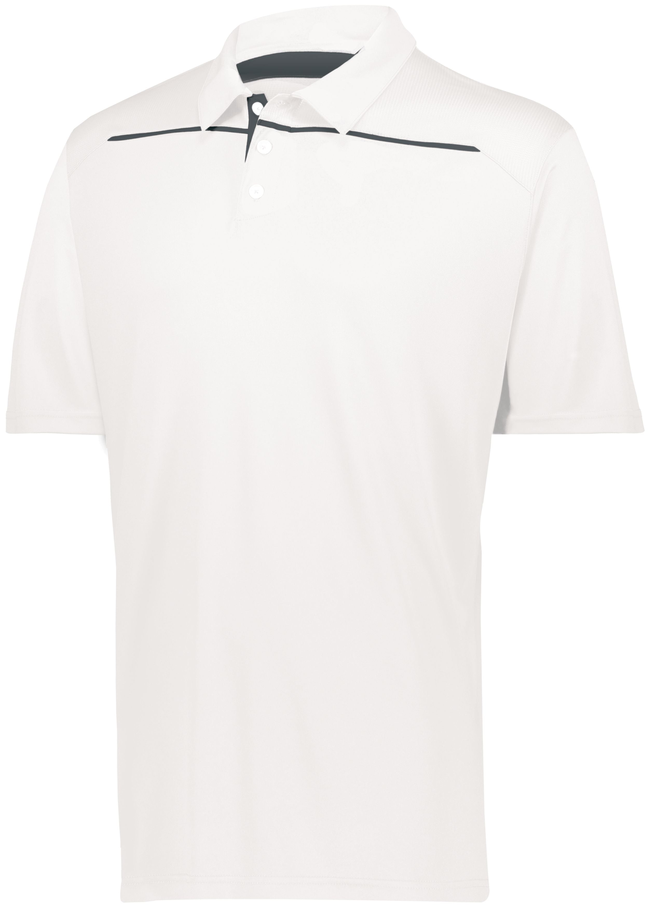 Holloway Defer Polo in White/Graphite  -Part of the Adult, Adult-Polos, Polos, Holloway, Shirts product lines at KanaleyCreations.com