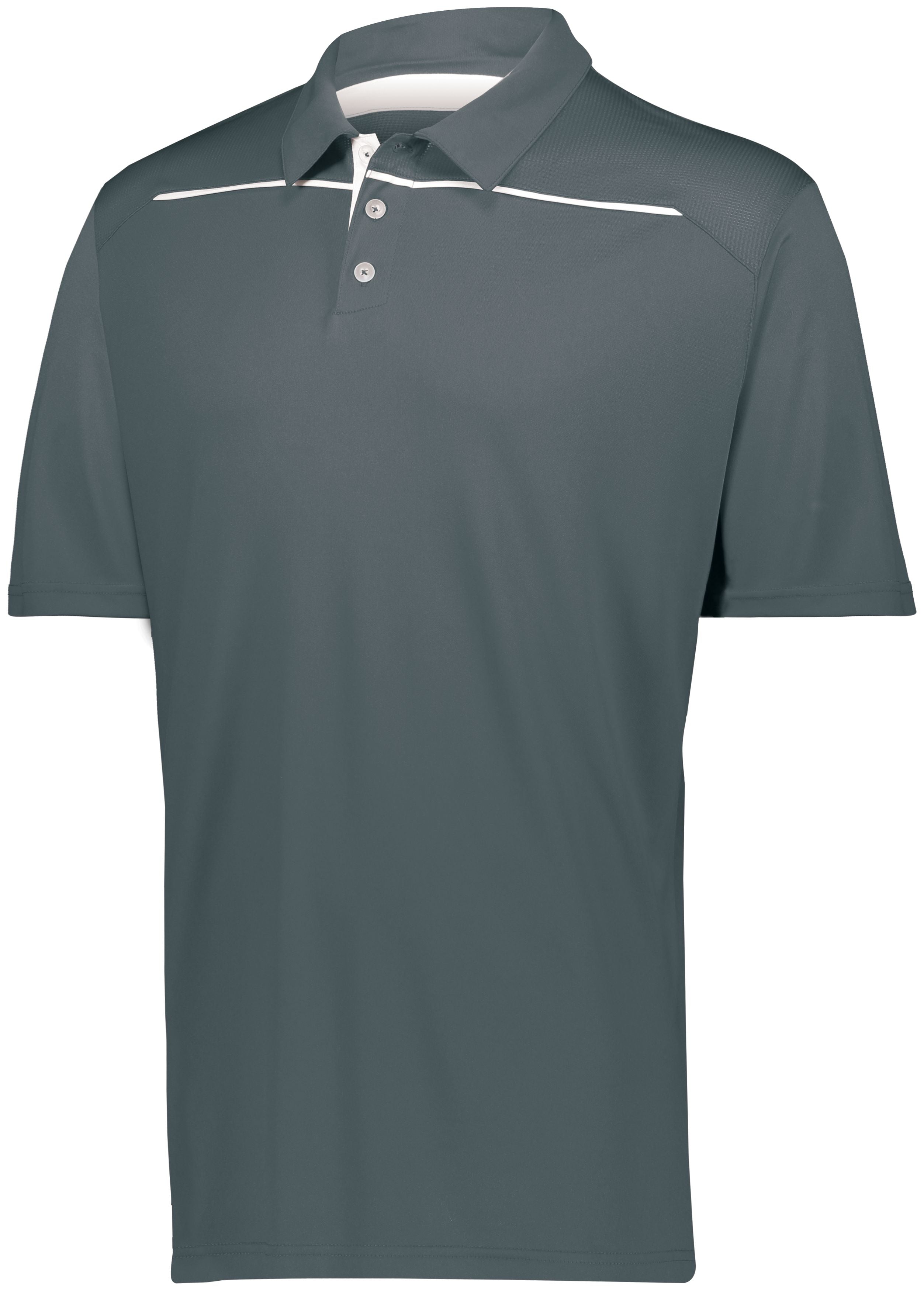 Holloway Defer Polo in Graphite/White  -Part of the Adult, Adult-Polos, Polos, Holloway, Shirts product lines at KanaleyCreations.com