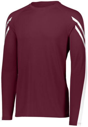Holloway Youth Flux Shirt Long Sleeve in Maroon/White  -Part of the Youth, Holloway, Shirts, Flux-Collection product lines at KanaleyCreations.com