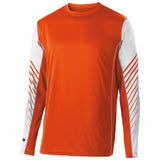 Holloway Youth Arc Shirt Long Sleeve in Orange/White  -Part of the Youth, Holloway, Shirts product lines at KanaleyCreations.com