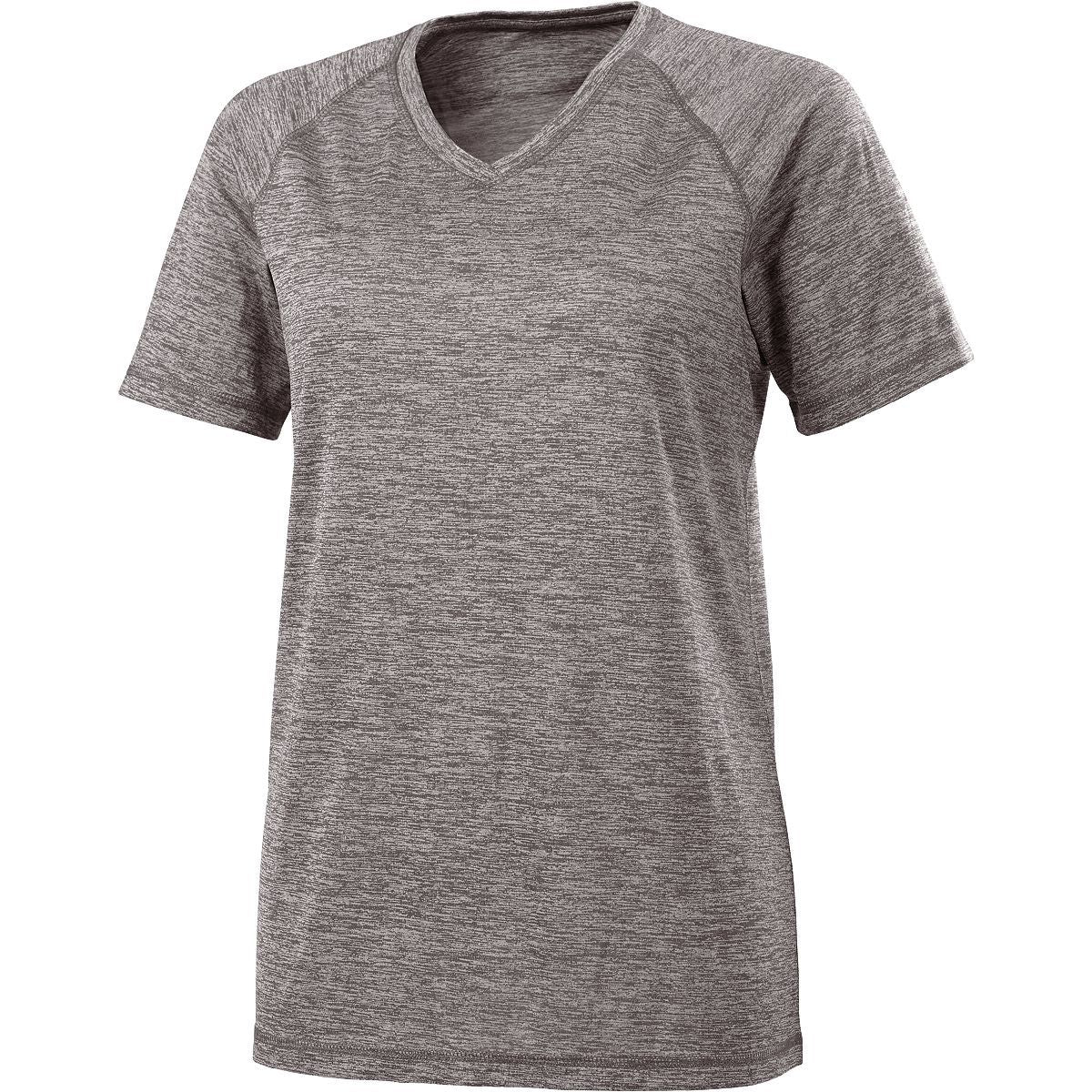 Holloway Ladies Electrify 2.0  Short Sleeve Shirt V-Neck in Graphite Heather  -Part of the Ladies, Holloway, Shirts product lines at KanaleyCreations.com