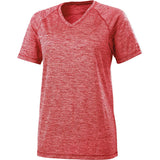 Holloway Ladies Electrify 2.0  Short Sleeve Shirt V-Neck in Scarlet Heather  -Part of the Ladies, Holloway, Shirts product lines at KanaleyCreations.com