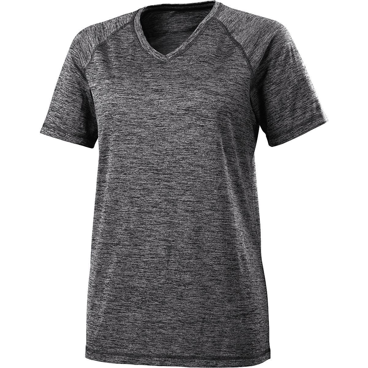 Holloway Ladies Electrify 2.0  Short Sleeve Shirt V-Neck in Black Heather  -Part of the Ladies, Holloway, Shirts product lines at KanaleyCreations.com
