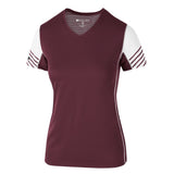 Holloway Ladies Arc Shirt Short Sleeve in Maroon/White  -Part of the Ladies, Holloway, Shirts product lines at KanaleyCreations.com