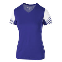 Holloway Ladies Arc Shirt Short Sleeve in Purple/White  -Part of the Ladies, Holloway, Shirts product lines at KanaleyCreations.com