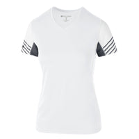 Holloway Ladies Arc Shirt Short Sleeve in White/Carbon  -Part of the Ladies, Holloway, Shirts product lines at KanaleyCreations.com