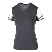 Holloway Ladies Arc Shirt Short Sleeve in Carbon/White  -Part of the Ladies, Holloway, Shirts product lines at KanaleyCreations.com