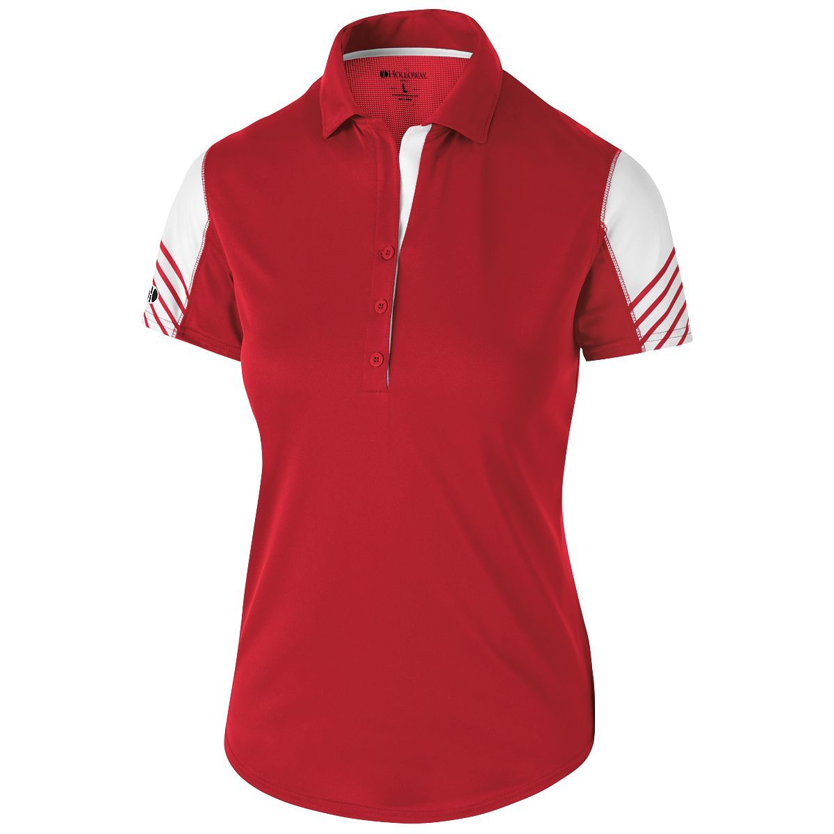 Holloway Ladies Arc Polo in Scarlet/White  -Part of the Ladies, Ladies-Polo, Polos, Holloway, Shirts product lines at KanaleyCreations.com
