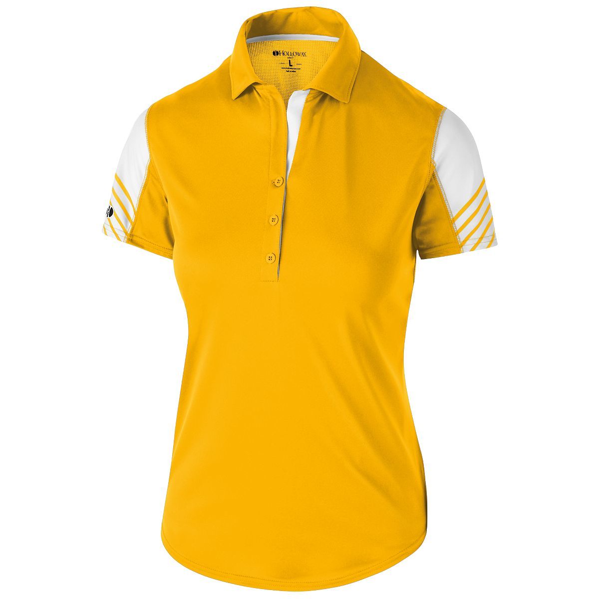 Holloway Ladies Arc Polo in Light Gold/White  -Part of the Ladies, Ladies-Polo, Polos, Holloway, Shirts product lines at KanaleyCreations.com