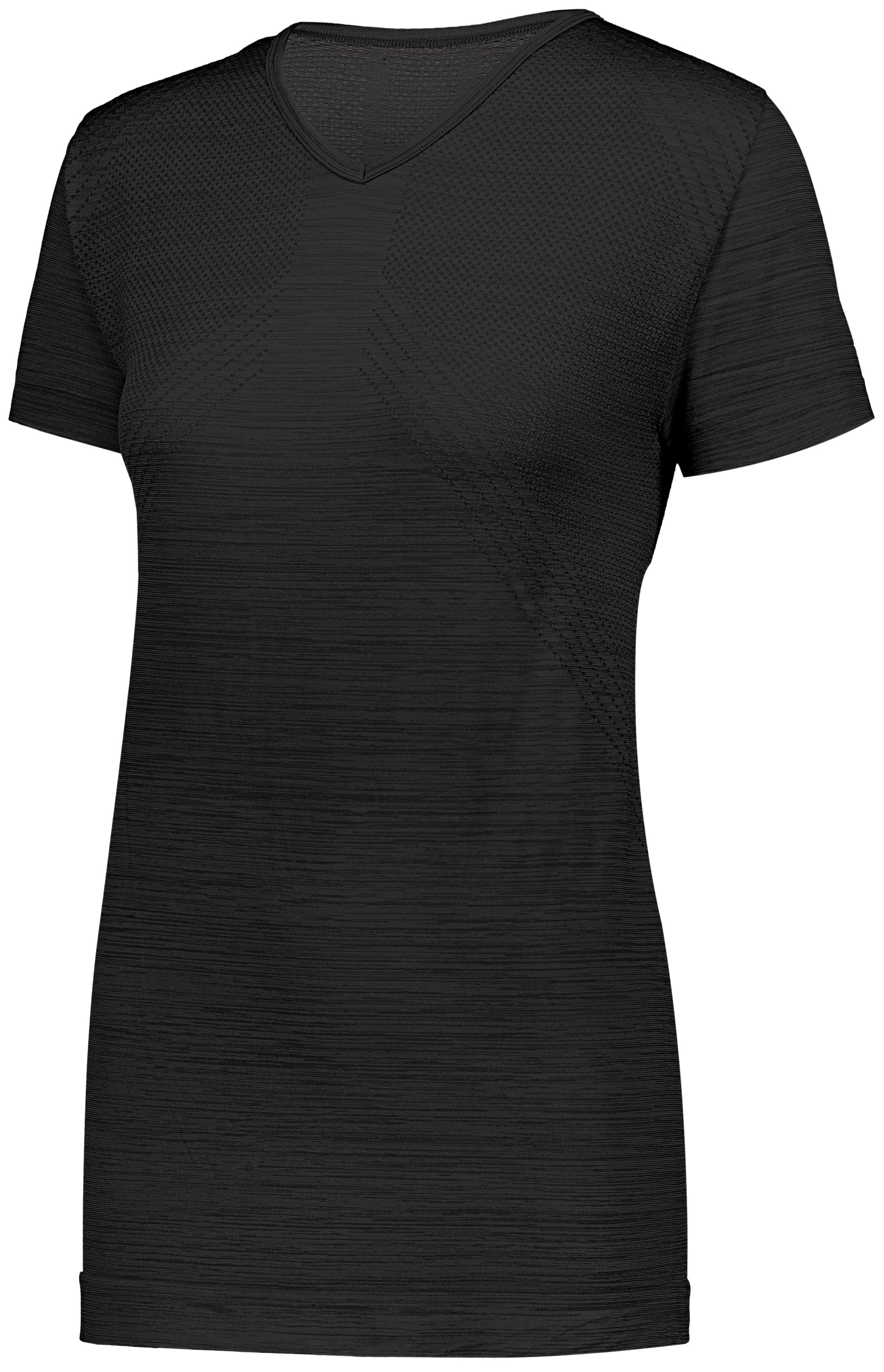 Holloway Ladies Striated Shirt Short Sleeve in Black  -Part of the Ladies, Holloway, Shirts, Striated-Collection product lines at KanaleyCreations.com