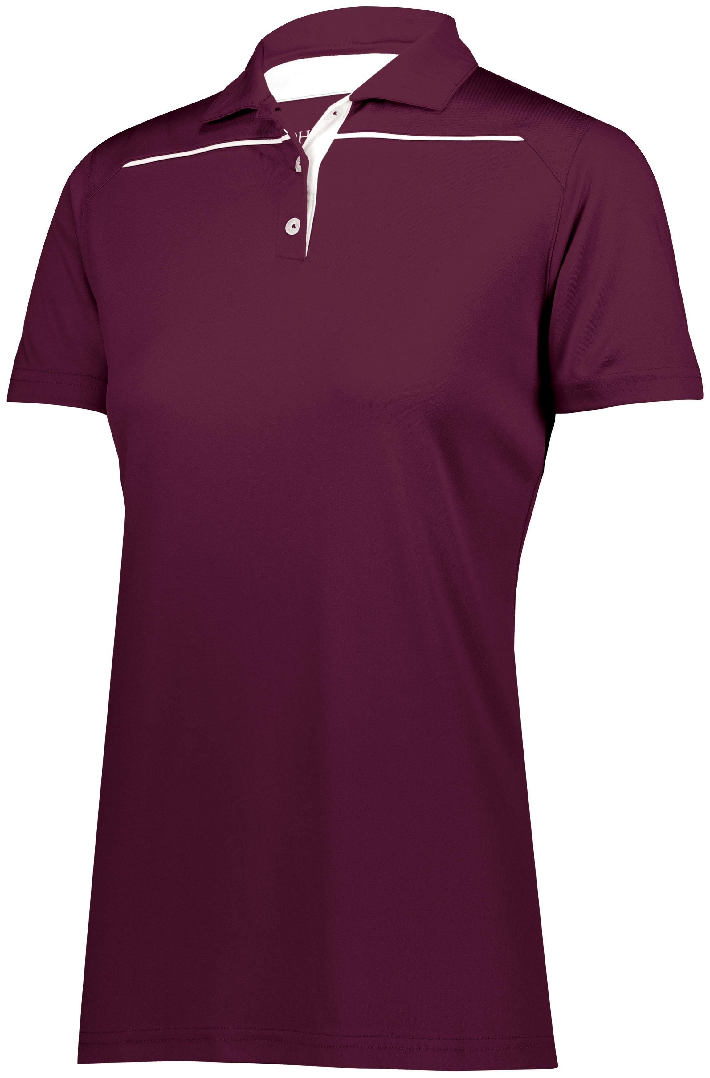 Holloway Ladies Defer Polo in Maroon/White  -Part of the Ladies, Ladies-Polo, Polos, Holloway, Shirts product lines at KanaleyCreations.com