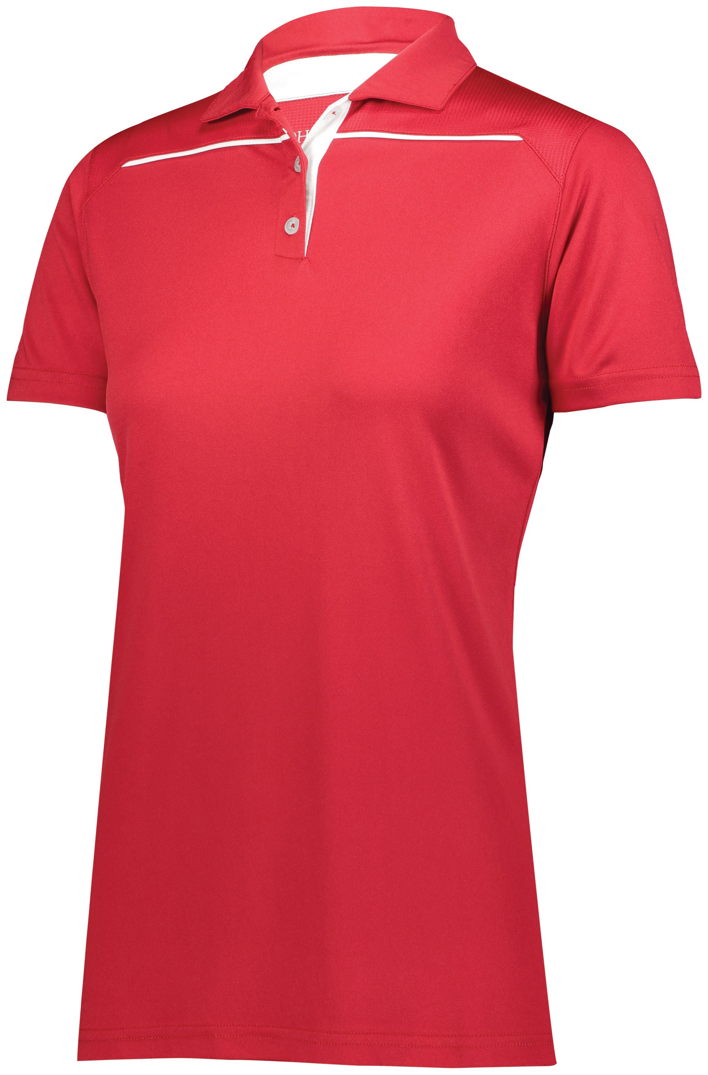 Holloway Ladies Defer Polo in Scarlet/White  -Part of the Ladies, Ladies-Polo, Polos, Holloway, Shirts product lines at KanaleyCreations.com