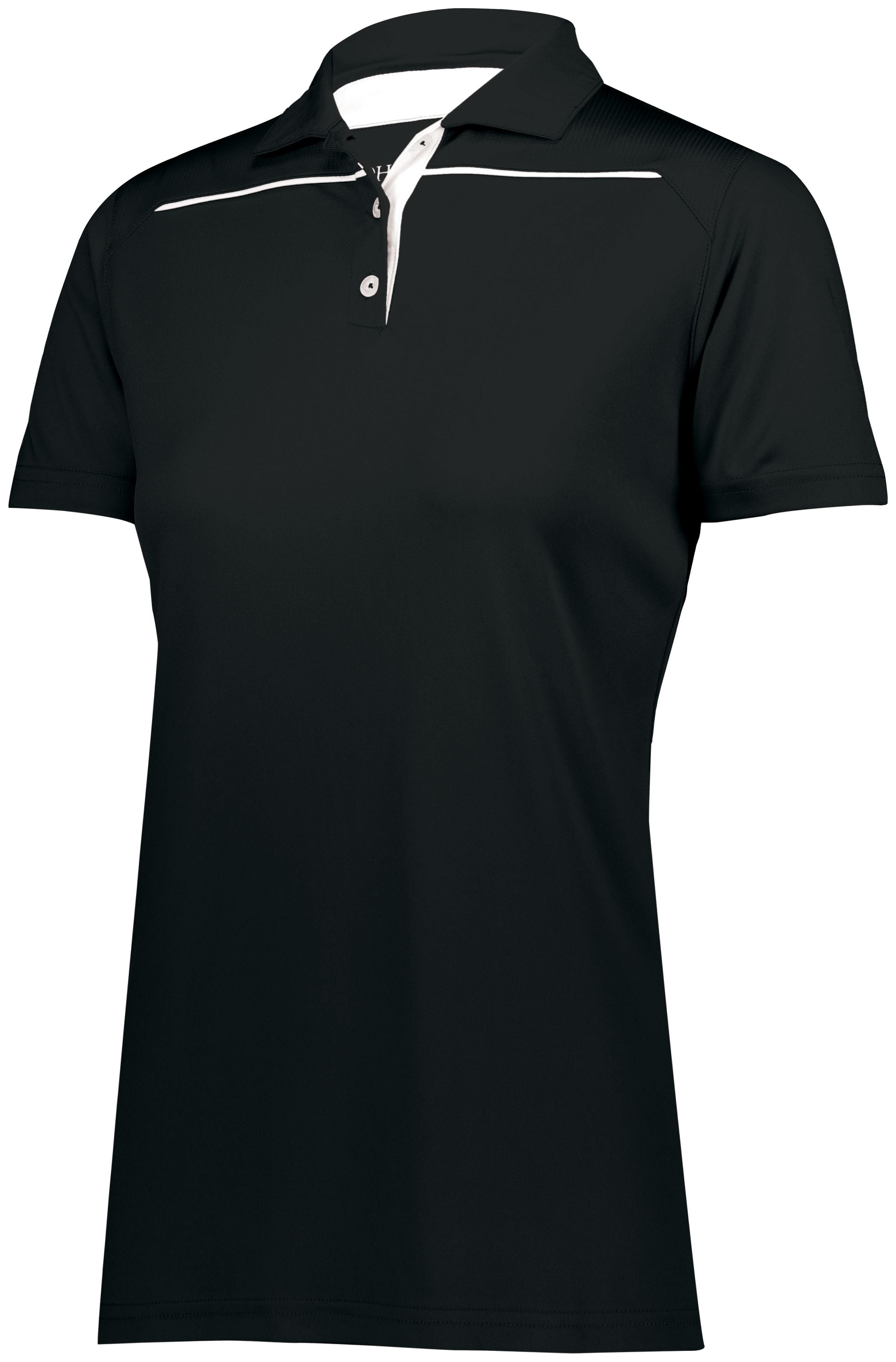 Holloway Ladies Defer Polo in Black/White  -Part of the Ladies, Ladies-Polo, Polos, Holloway, Shirts product lines at KanaleyCreations.com
