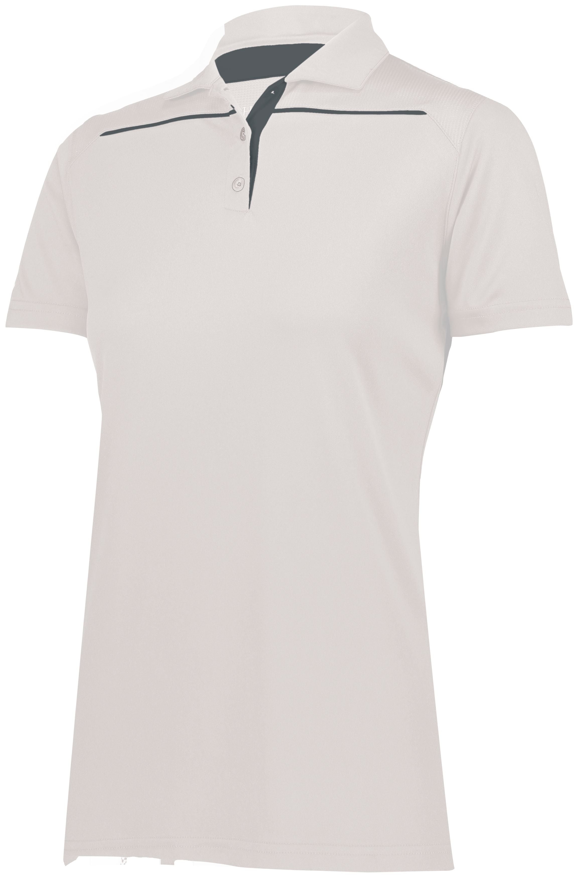 Holloway Ladies Defer Polo in White/Graphite  -Part of the Ladies, Ladies-Polo, Polos, Holloway, Shirts product lines at KanaleyCreations.com