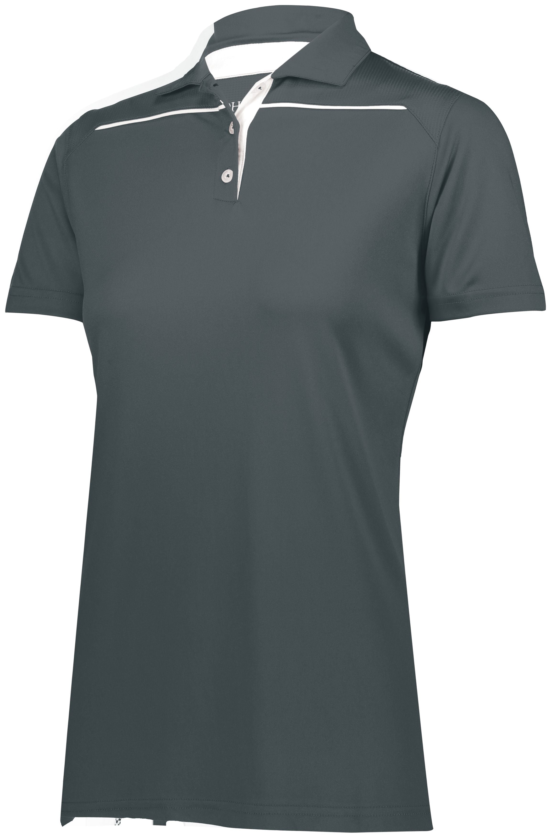 Holloway Ladies Defer Polo in Graphite/White  -Part of the Ladies, Ladies-Polo, Polos, Holloway, Shirts product lines at KanaleyCreations.com