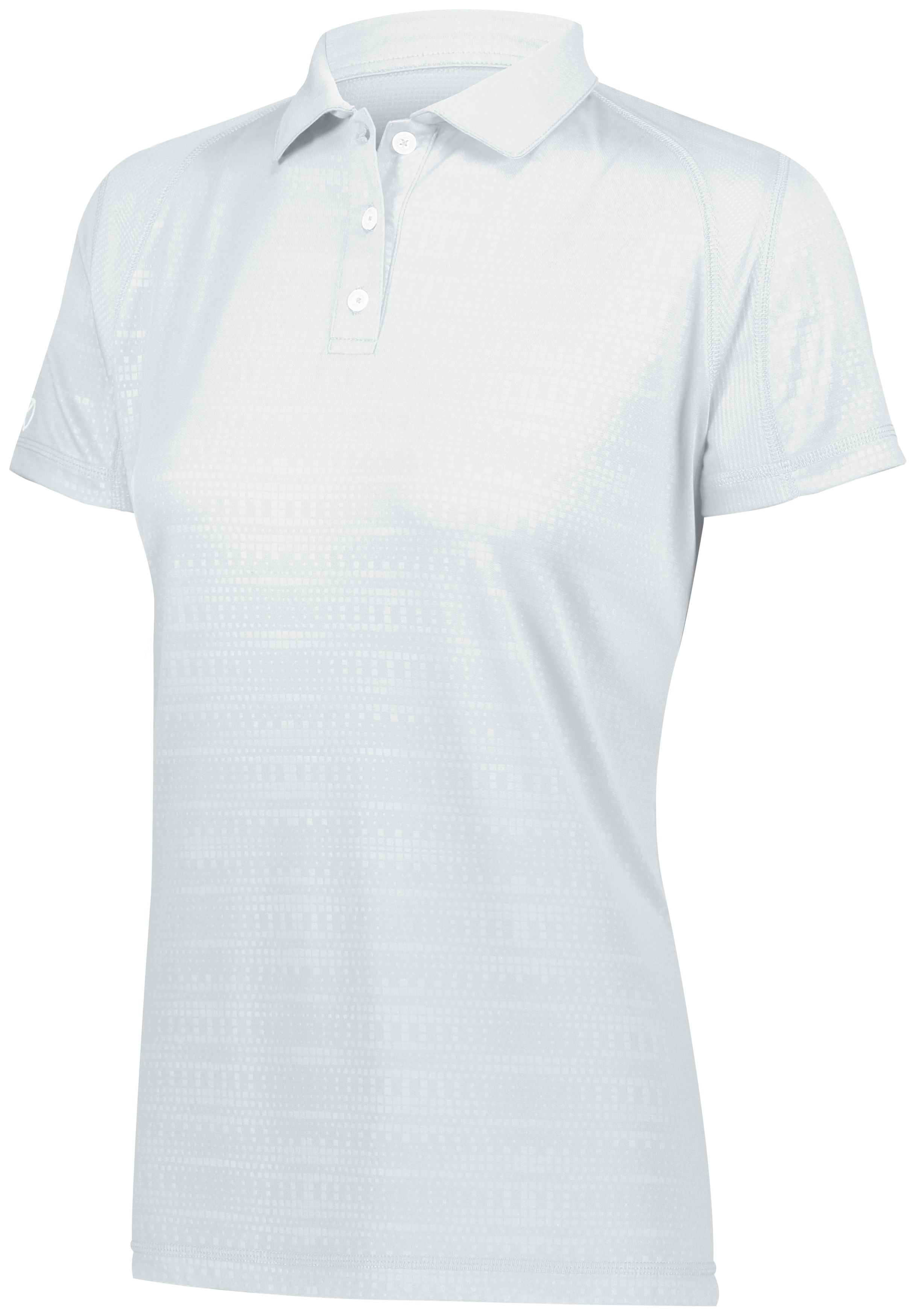 Holloway Ladies Converge Polo in White  -Part of the Ladies, Ladies-Polo, Polos, Holloway, Shirts, Converge-Collection product lines at KanaleyCreations.com