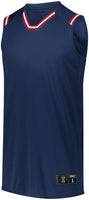 Holloway Youth Retro Basketball Jersey in Navy/Scarlet/White  -Part of the Youth, Youth-Jersey, Basketball, Holloway, Shirts, All-Sports, All-Sports-1 product lines at KanaleyCreations.com