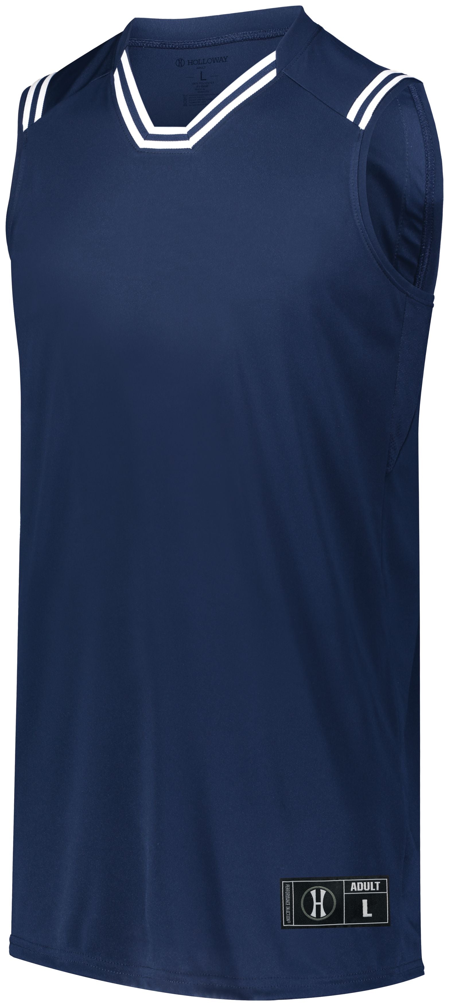 Holloway Retro Basketball Jersey in Navy/White  -Part of the Adult, Adult-Jersey, Basketball, Holloway, Shirts, All-Sports, All-Sports-1 product lines at KanaleyCreations.com