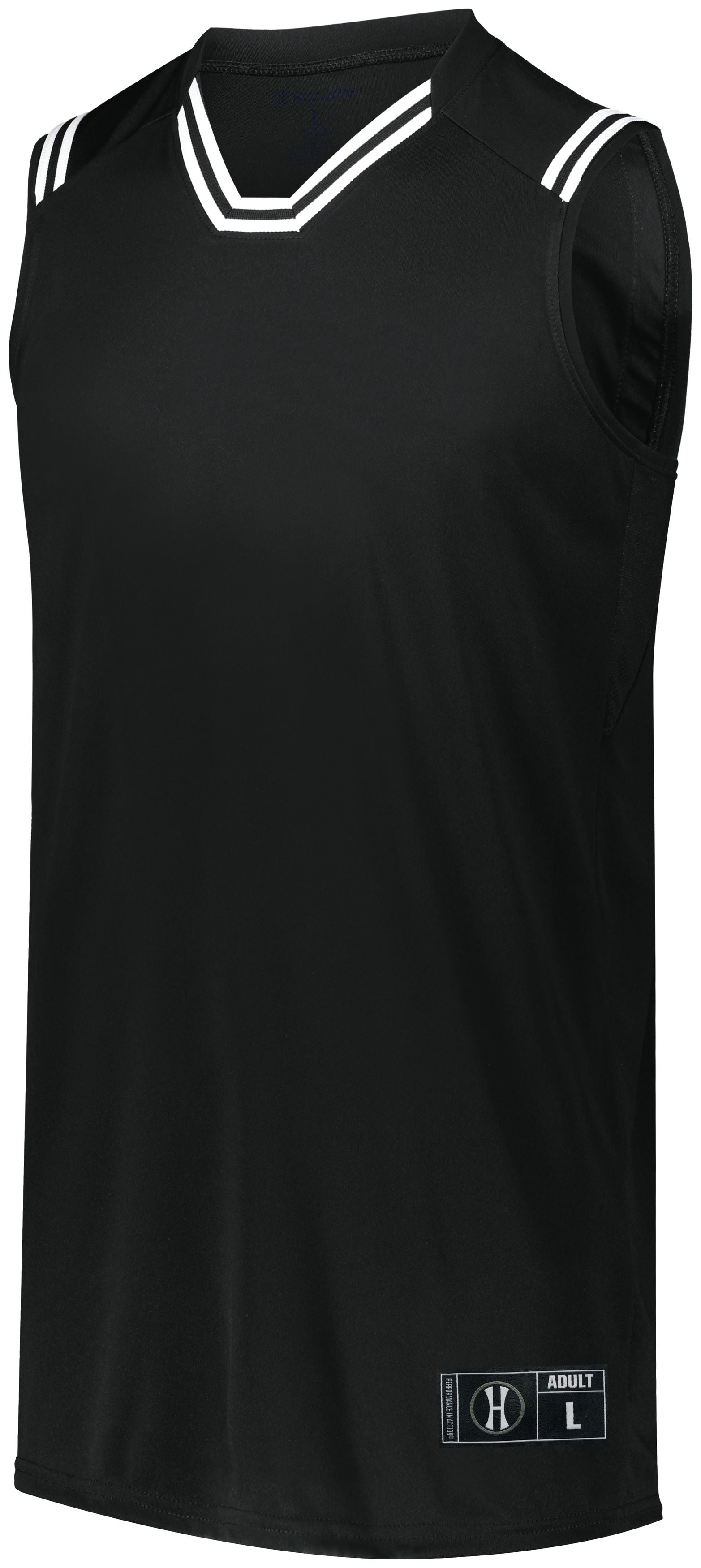 Holloway Retro Basketball Jersey in Black/White  -Part of the Adult, Adult-Jersey, Basketball, Holloway, Shirts, All-Sports, All-Sports-1 product lines at KanaleyCreations.com