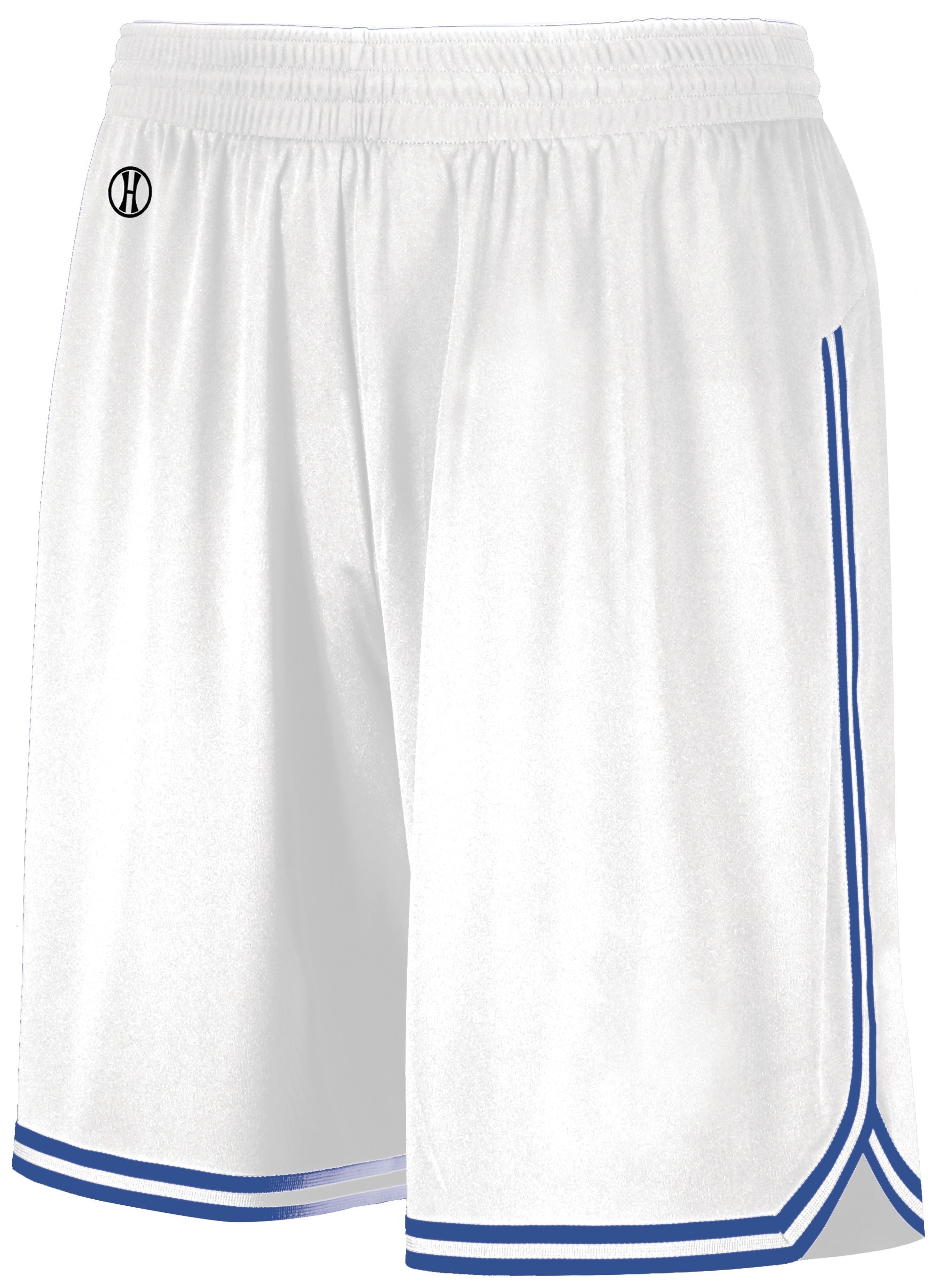 Holloway Retro Basketball Shorts in White/Royal  -Part of the Adult, Adult-Shorts, Basketball, Holloway, All-Sports, All-Sports-1 product lines at KanaleyCreations.com