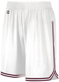 Holloway Retro Basketball Shorts in White/Maroon  -Part of the Adult, Adult-Shorts, Basketball, Holloway, All-Sports, All-Sports-1 product lines at KanaleyCreations.com