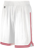 Holloway Retro Basketball Shorts in White/Scarlet  -Part of the Adult, Adult-Shorts, Basketball, Holloway, All-Sports, All-Sports-1 product lines at KanaleyCreations.com