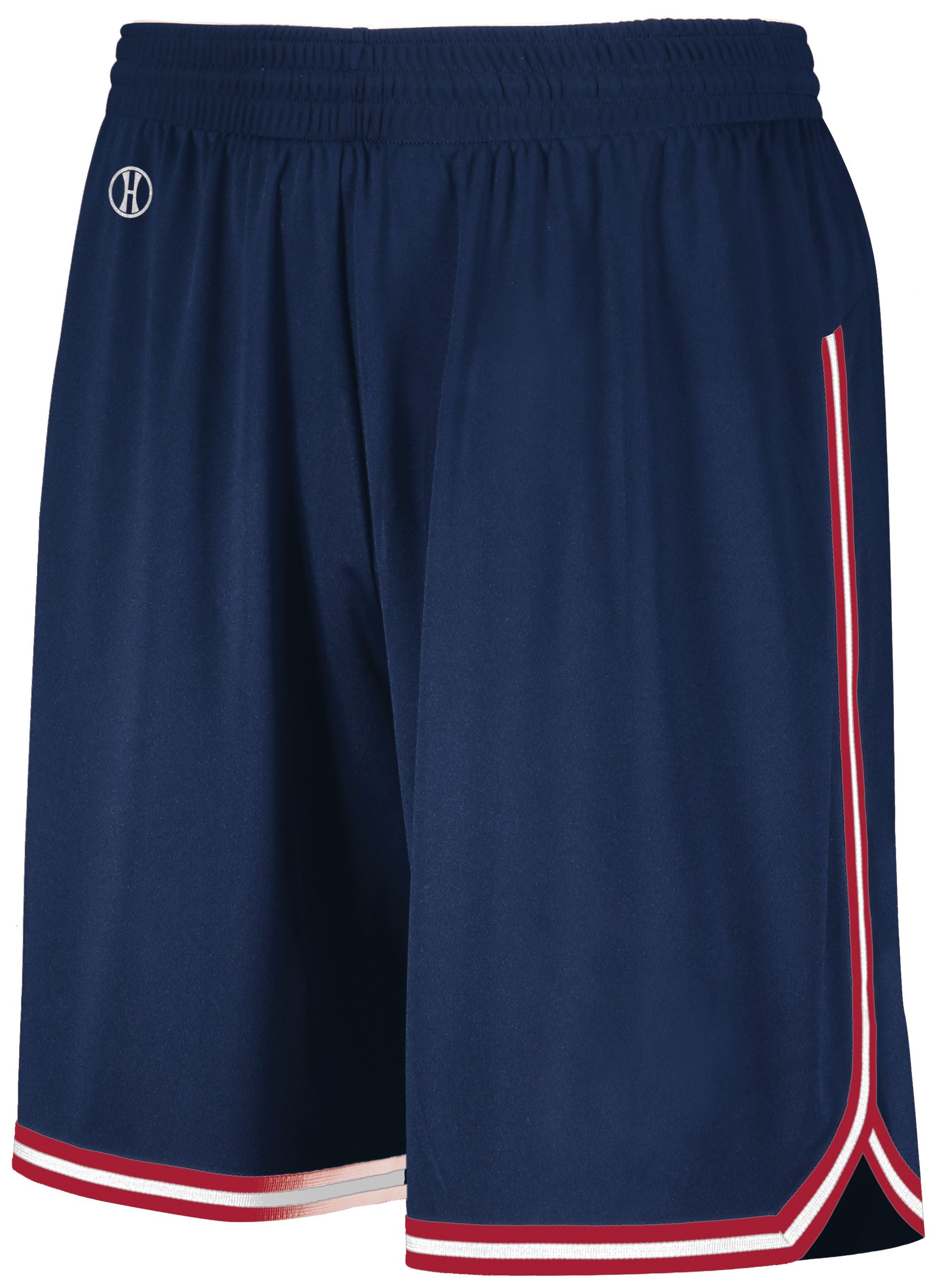 Holloway Retro Basketball Shorts in Navy/Scarlet/White  -Part of the Adult, Adult-Shorts, Basketball, Holloway, All-Sports, All-Sports-1 product lines at KanaleyCreations.com