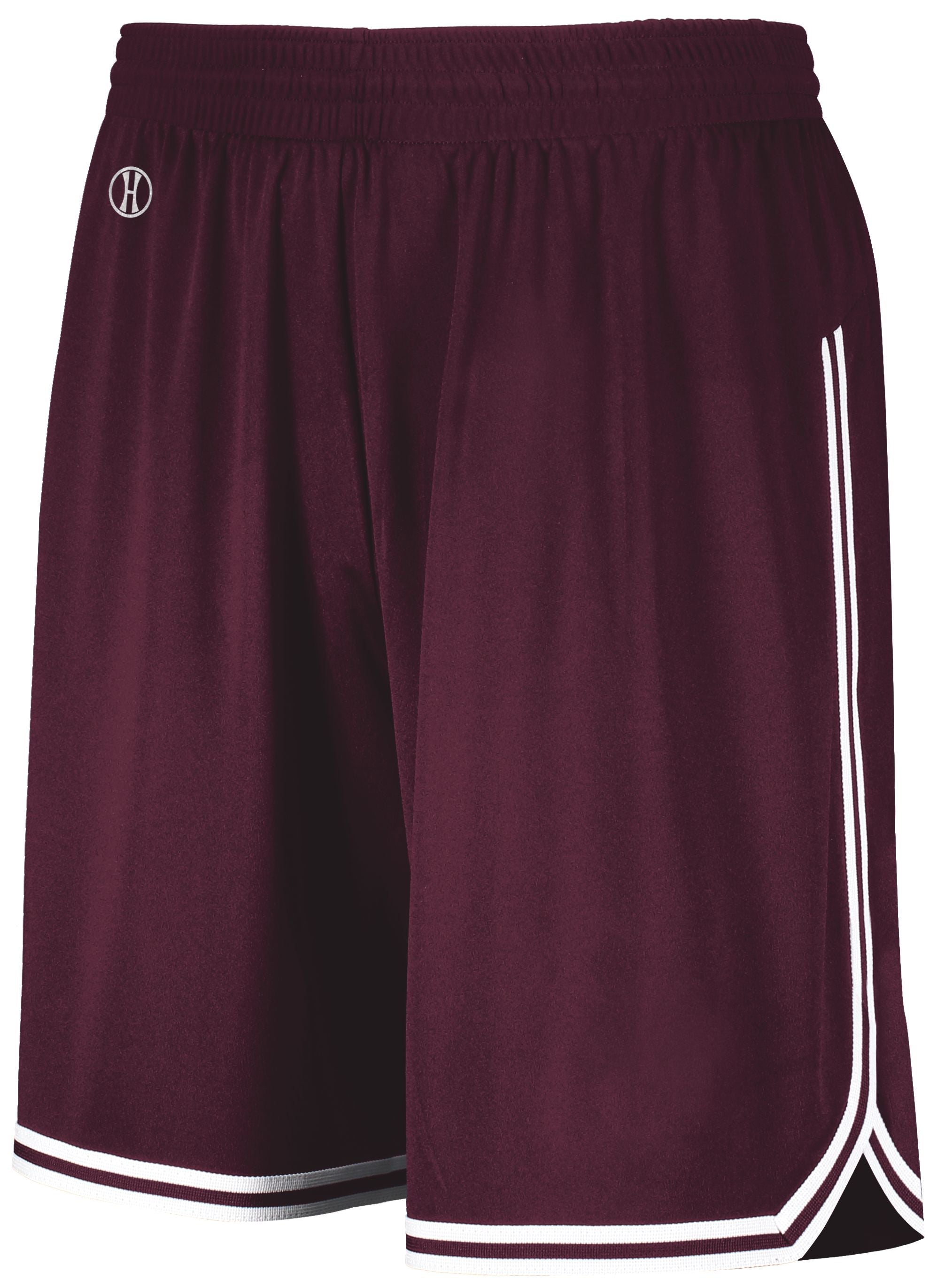 Holloway Retro Basketball Shorts in Maroon/White  -Part of the Adult, Adult-Shorts, Basketball, Holloway, All-Sports, All-Sports-1 product lines at KanaleyCreations.com