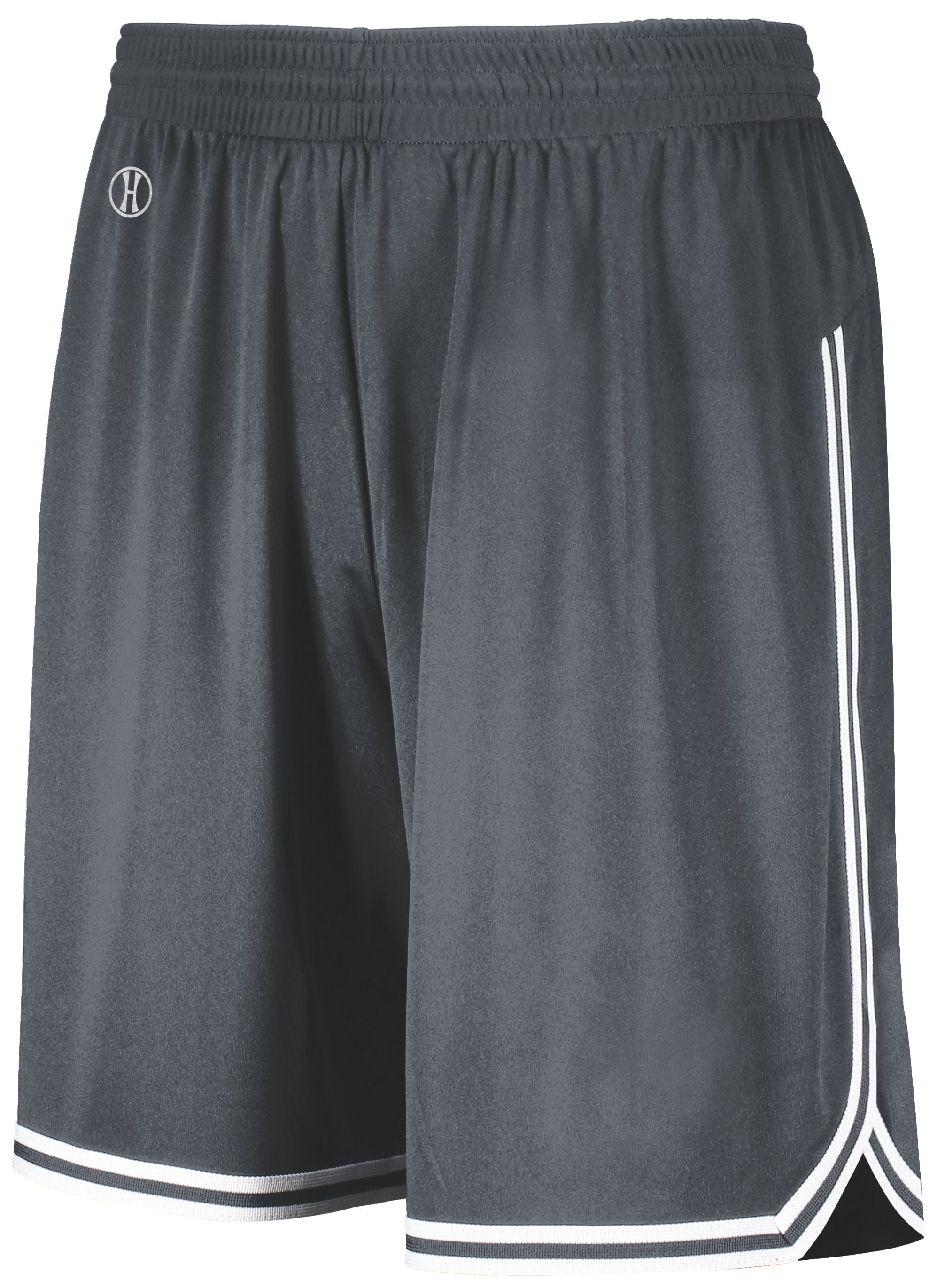 Holloway Retro Basketball Shorts in Graphite/White  -Part of the Adult, Adult-Shorts, Basketball, Holloway, All-Sports, All-Sports-1 product lines at KanaleyCreations.com