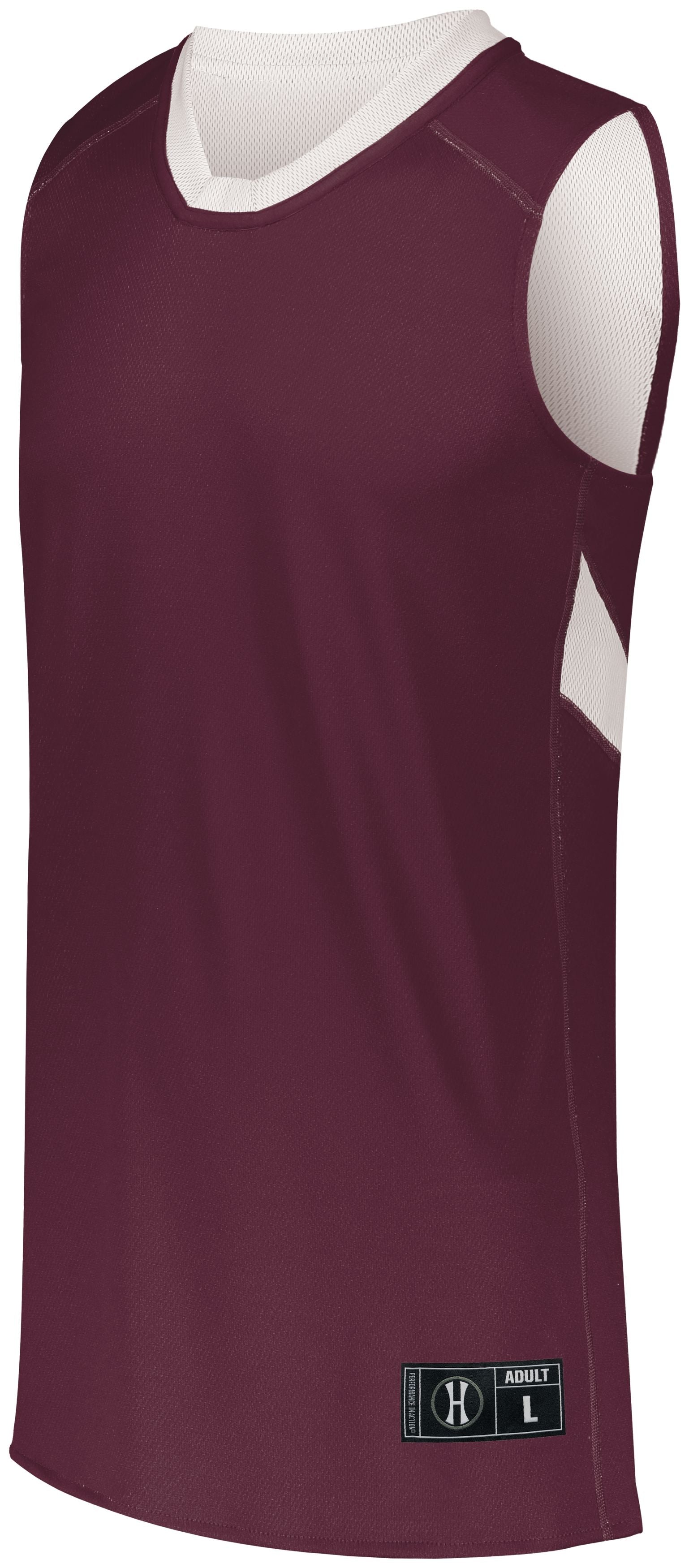 Holloway Dual-Side Single Ply Basketball Jersey in Maroon/White  -Part of the Adult, Adult-Jersey, Basketball, Holloway, Shirts, All-Sports, All-Sports-1 product lines at KanaleyCreations.com