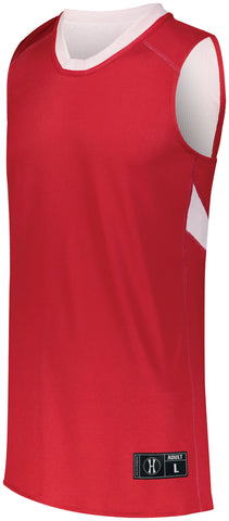 Holloway Dual-Side Single Ply Basketball Jersey in Scarlet/White  -Part of the Adult, Adult-Jersey, Basketball, Holloway, Shirts, All-Sports, All-Sports-1 product lines at KanaleyCreations.com