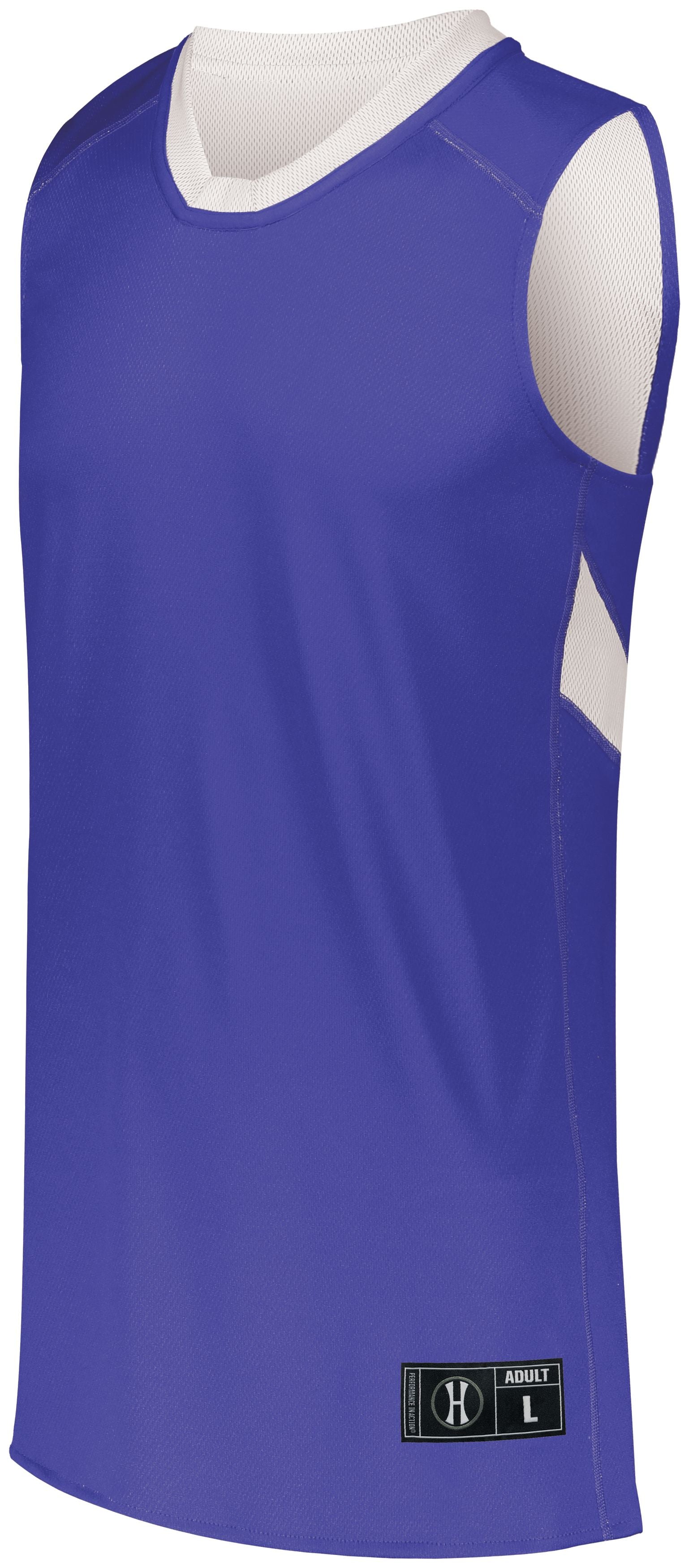 Holloway Dual-Side Single Ply Basketball Jersey in Purple/White  -Part of the Adult, Adult-Jersey, Basketball, Holloway, Shirts, All-Sports, All-Sports-1 product lines at KanaleyCreations.com