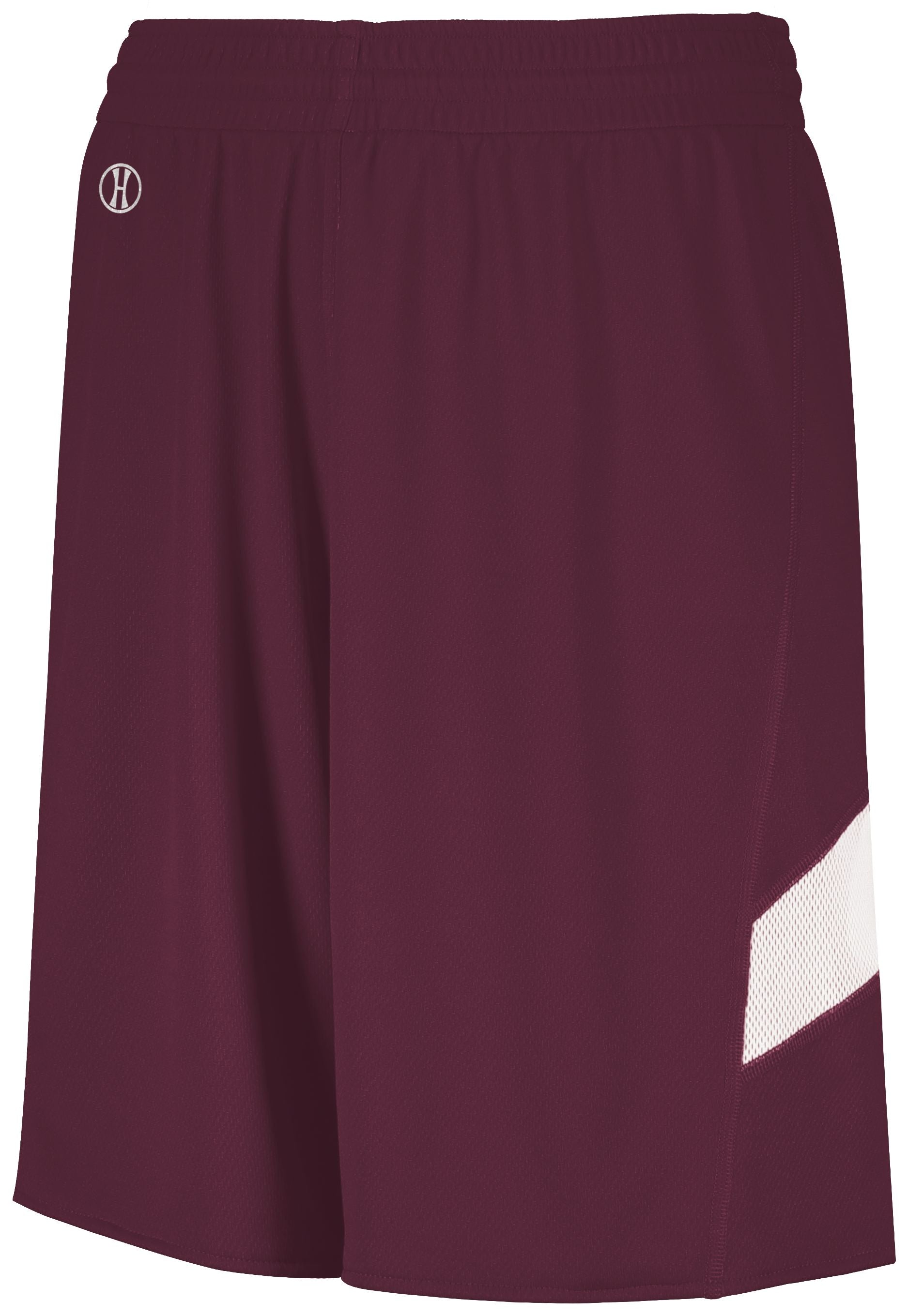 Holloway Youth Dual-Side Single Ply Basketball Shorts in Maroon/White  -Part of the Youth, Youth-Shorts, Basketball, Holloway, All-Sports, All-Sports-1 product lines at KanaleyCreations.com