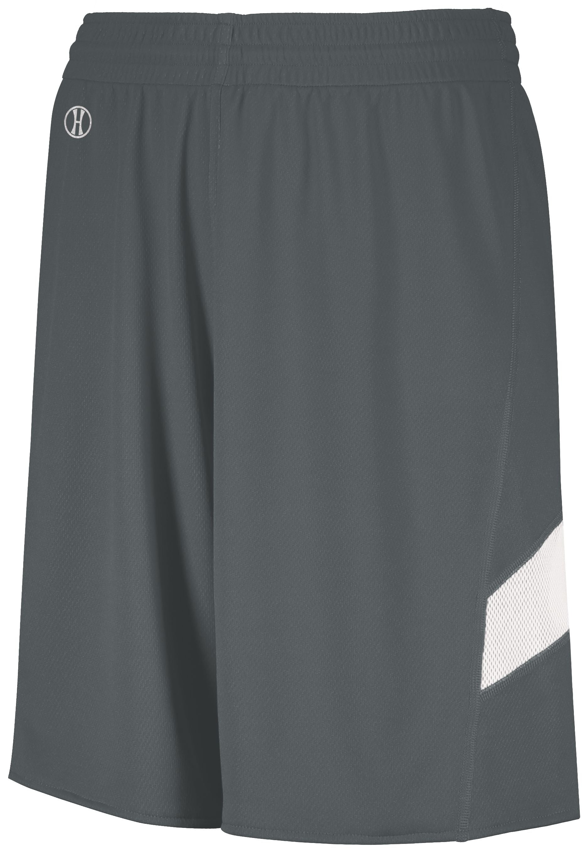 Holloway Youth Dual-Side Single Ply Basketball Shorts in Graphite/White  -Part of the Youth, Youth-Shorts, Basketball, Holloway, All-Sports, All-Sports-1 product lines at KanaleyCreations.com