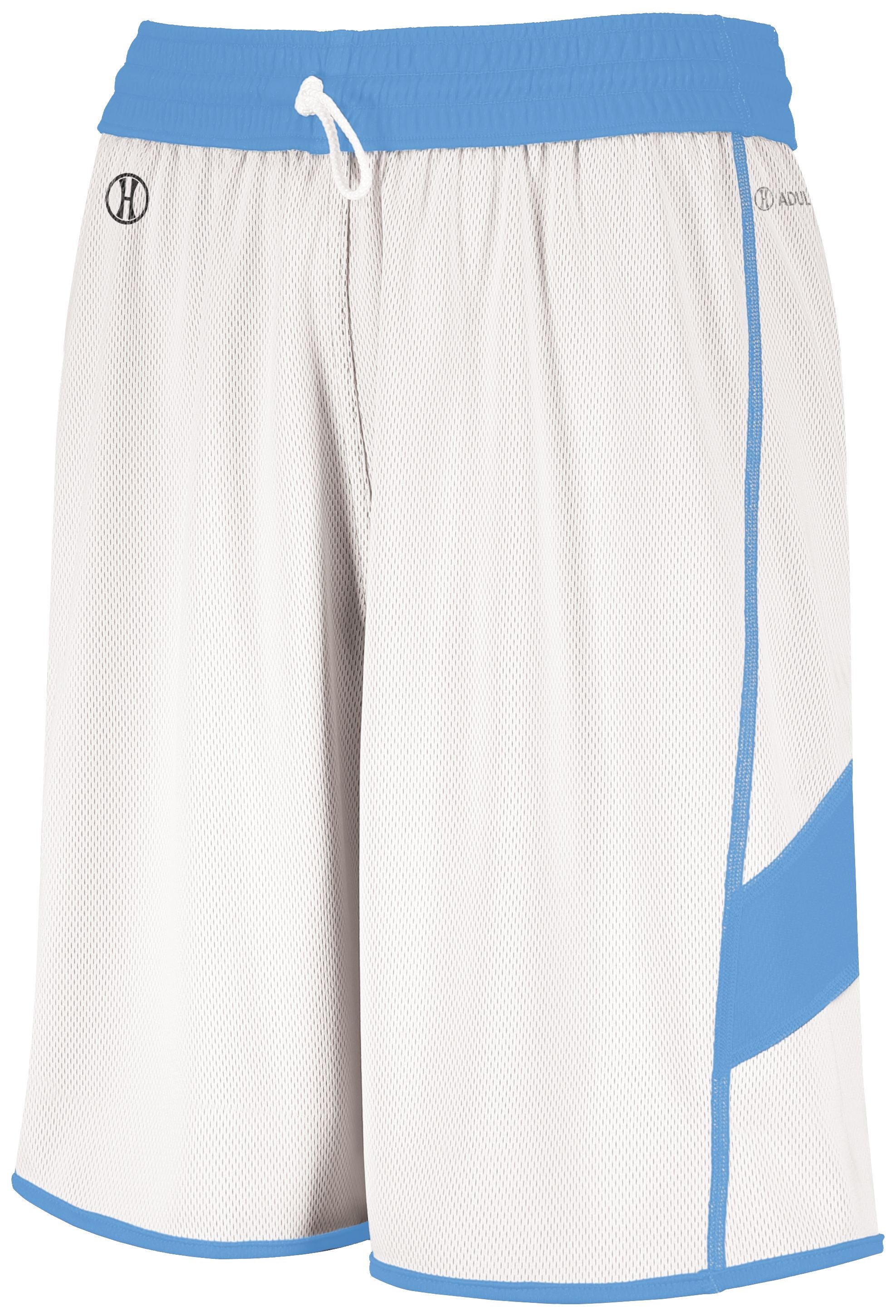 Holloway Dual-Side Single Ply Shorts in University Blue/White  -Part of the Adult, Adult-Shorts, Basketball, Holloway, All-Sports, All-Sports-1 product lines at KanaleyCreations.com