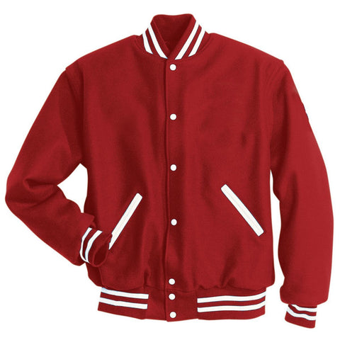Holloway Letterman Jacket in Scarlet/White  -Part of the Adult, Adult-Jacket, Holloway, Outerwear product lines at KanaleyCreations.com