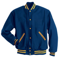 Holloway Letterman Jacket in True Navy/Light Gold  -Part of the Adult, Adult-Jacket, Holloway, Outerwear product lines at KanaleyCreations.com