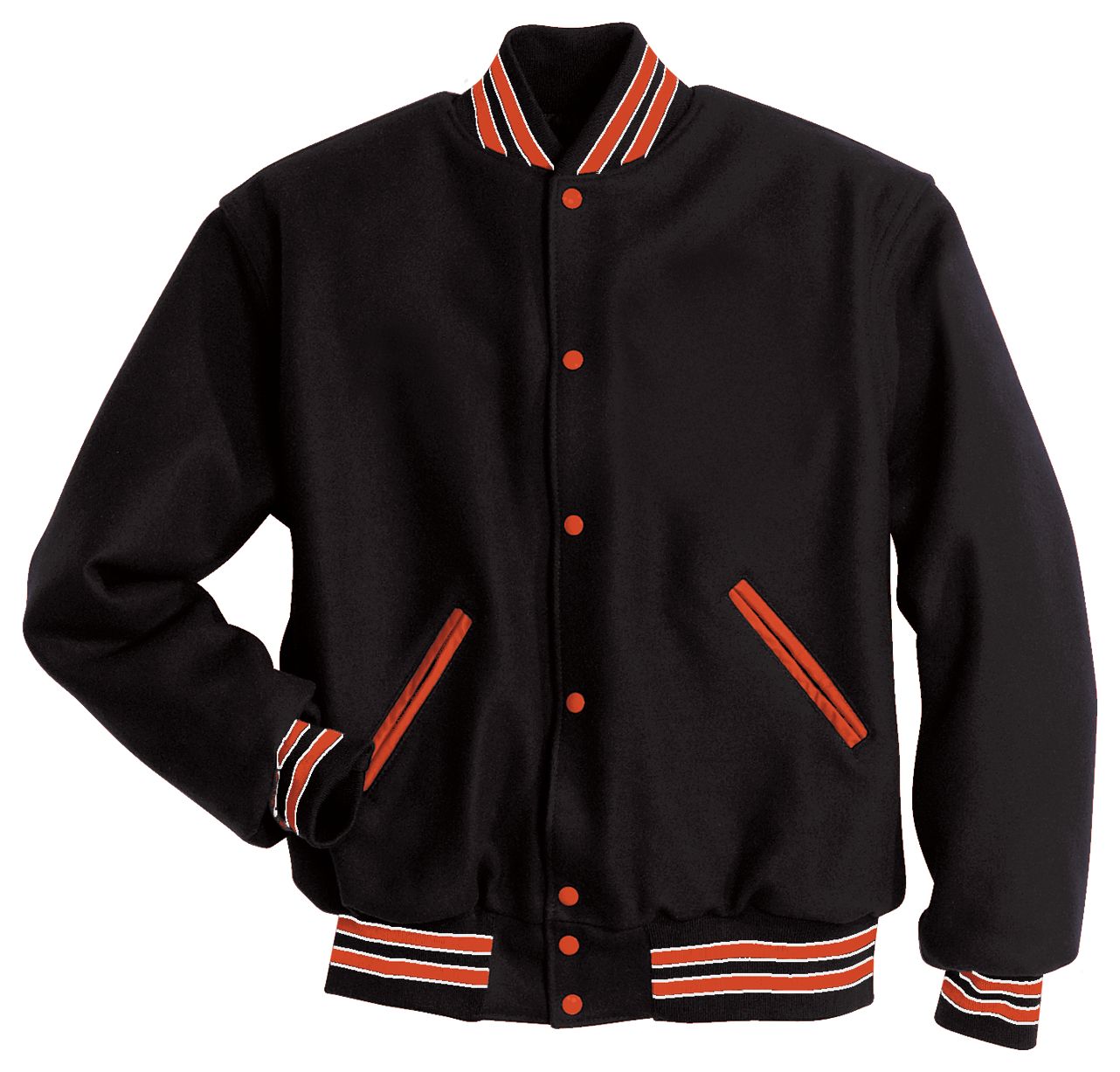 Holloway Letterman Jacket in Black/Burnt Orange/White  -Part of the Adult, Adult-Jacket, Holloway, Outerwear product lines at KanaleyCreations.com