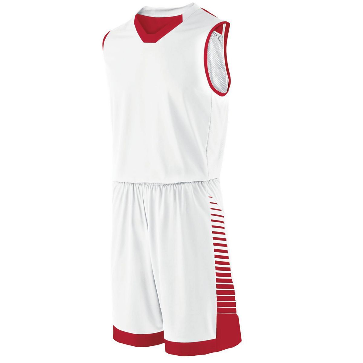 Holloway Youth Arc Shorts in White/Scarlet  -Part of the Youth, Youth-Shorts, Basketball, Holloway, All-Sports, All-Sports-1 product lines at KanaleyCreations.com
