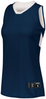 Holloway Ladies Dual-Side Single Ply Basketball Jersey in Navy/White  -Part of the Ladies, Ladies-Jersey, Basketball, Holloway, Shirts, All-Sports, All-Sports-1 product lines at KanaleyCreations.com