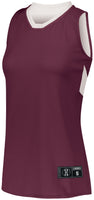 Holloway Ladies Dual-Side Single Ply Basketball Jersey in Maroon/White  -Part of the Ladies, Ladies-Jersey, Basketball, Holloway, Shirts, All-Sports, All-Sports-1 product lines at KanaleyCreations.com