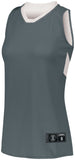 Holloway Ladies Dual-Side Single Ply Basketball Jersey in Graphite/White  -Part of the Ladies, Ladies-Jersey, Basketball, Holloway, Shirts, All-Sports, All-Sports-1 product lines at KanaleyCreations.com