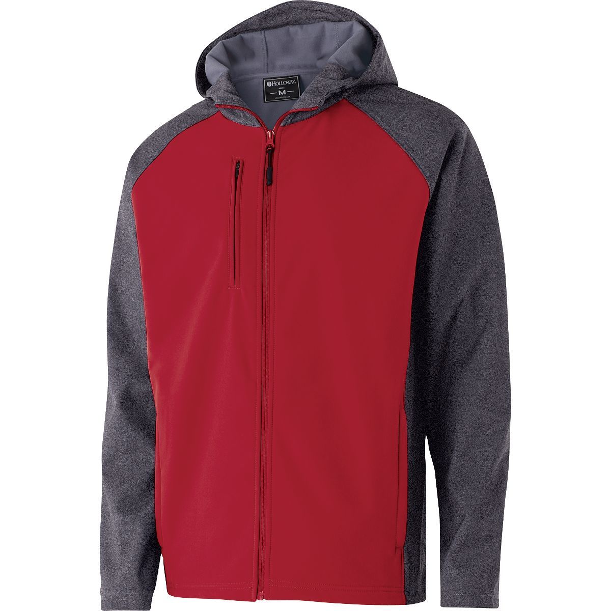 Holloway Raider Softshell Jacket in Carbon Print/Scarlet  -Part of the Adult, Adult-Jacket, Holloway, Outerwear product lines at KanaleyCreations.com
